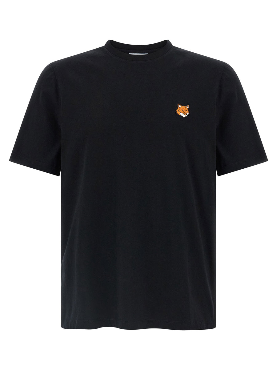 Maison Kitsuné Fox Head Embroidered T-shirt — Black