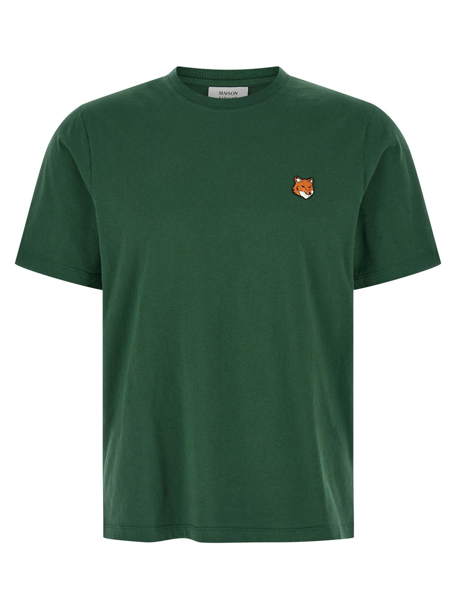 Maison Kitsuné Fox Head-Embroidered T-shirt — Green