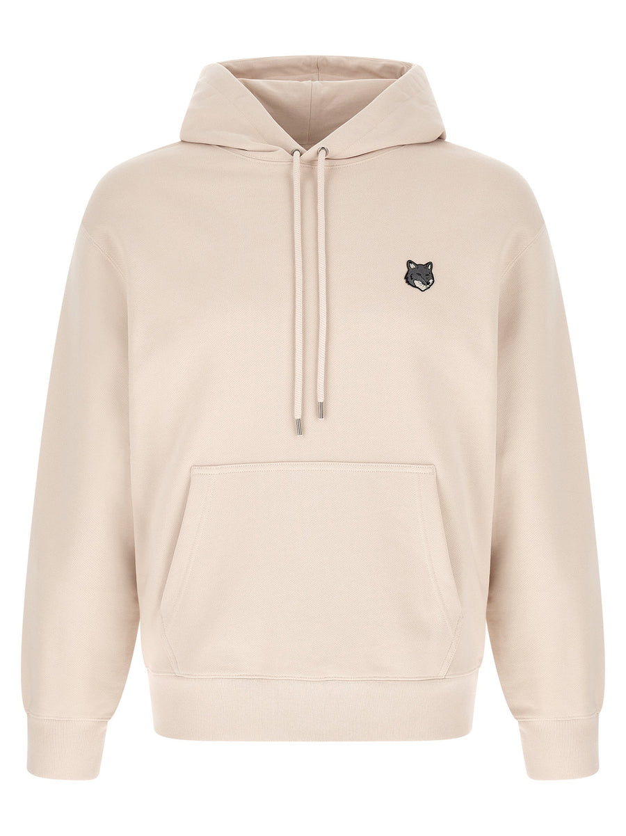 Maison Kitsuné Fox Head Embroidered Hoodie — Beige