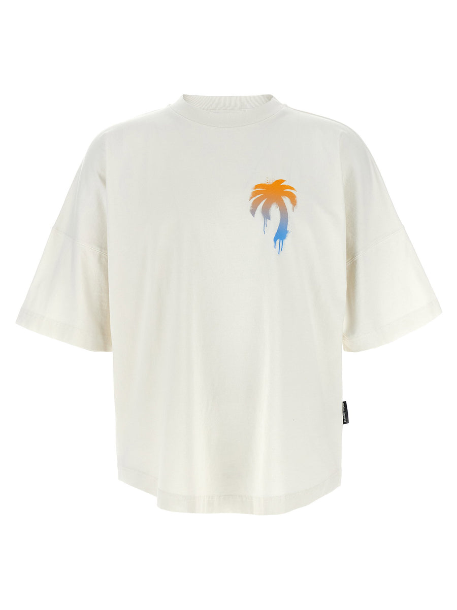 Palm Angels Palm Logo Embroidered T-Shirt — White