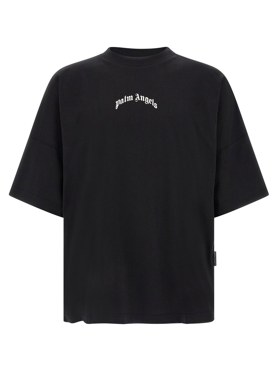 Palm Angels Logo-Embroidered T-shirt — Black