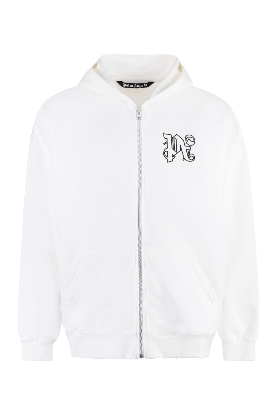 Full-Zip Cotton Hoodie White