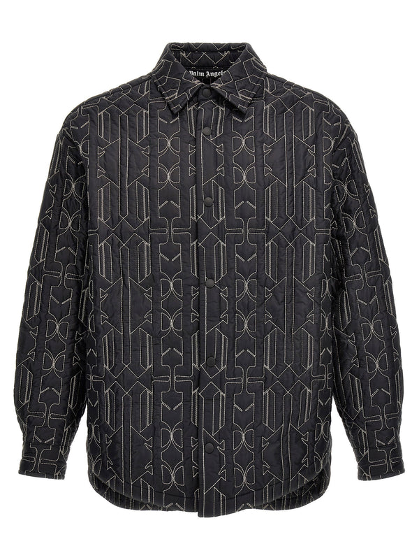 مبطنة بالكامل Palm Angels Monogram جاكيت — أسود
