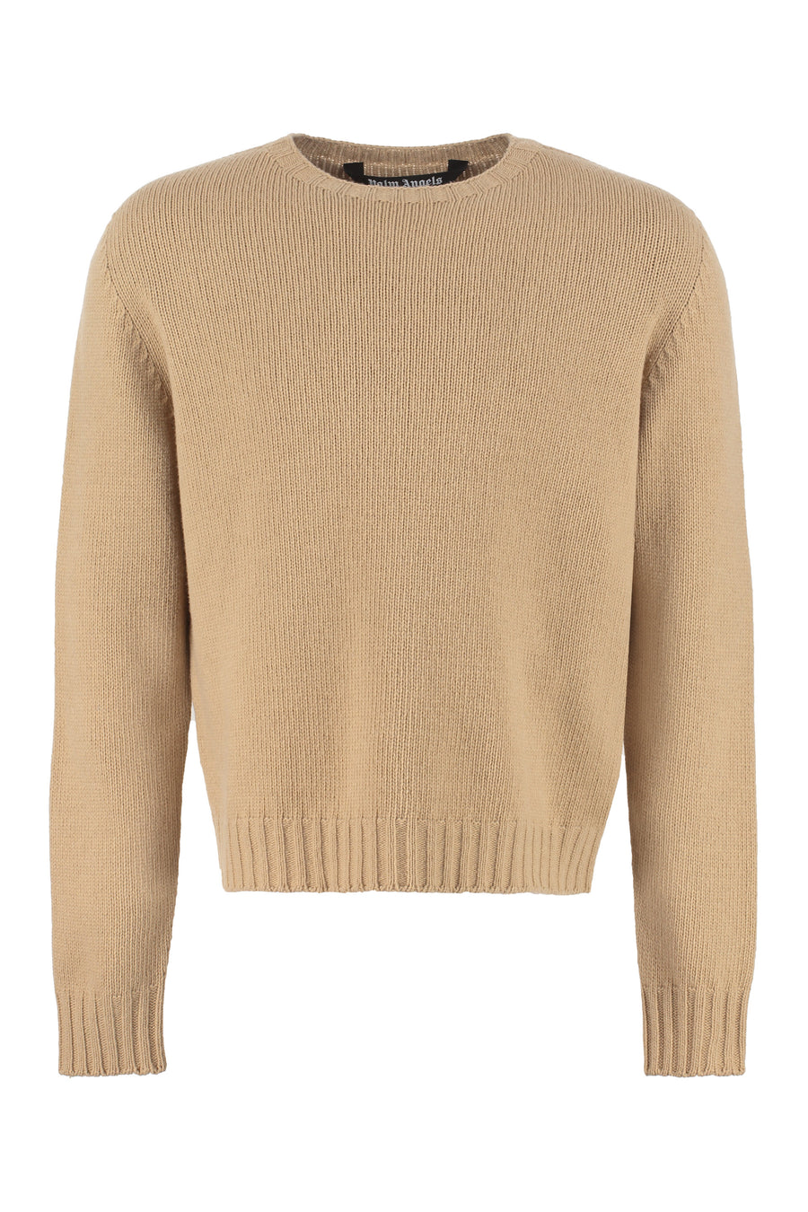 Beige Wool-Blend Pullover Sweatshirts