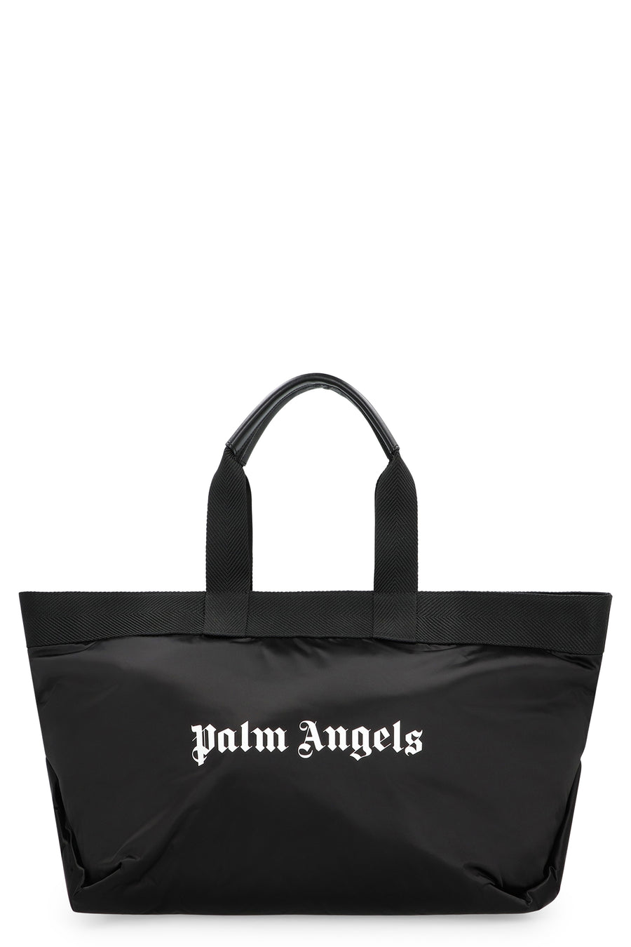 Nylon Tote Bag With Logo Print Black Polyamide