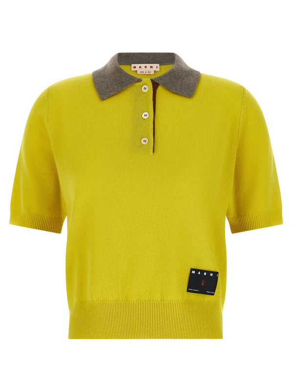 Marni Cashmere Polo Shirt — Yellow