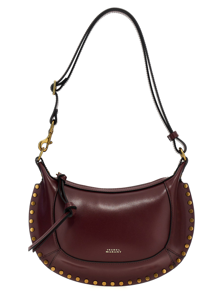 Isabel Marant Studded Leather Shoulder Bag — Burgundy