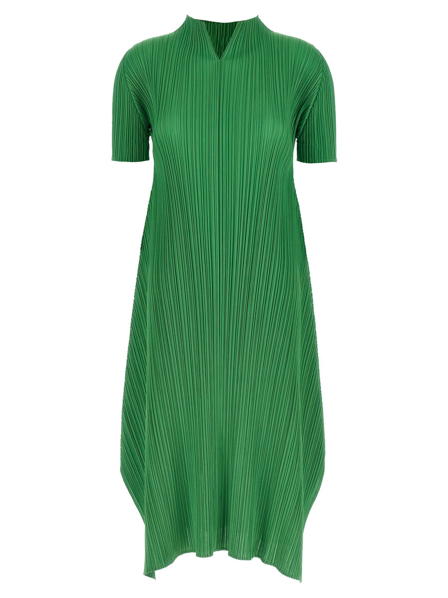 Pleats Please Issey Miyake Pleated Midi Dress — Green