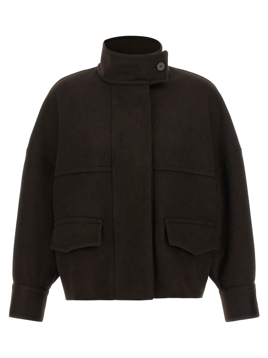 Alberto Biani Loro Piana Wool Bomber Jacket — Black