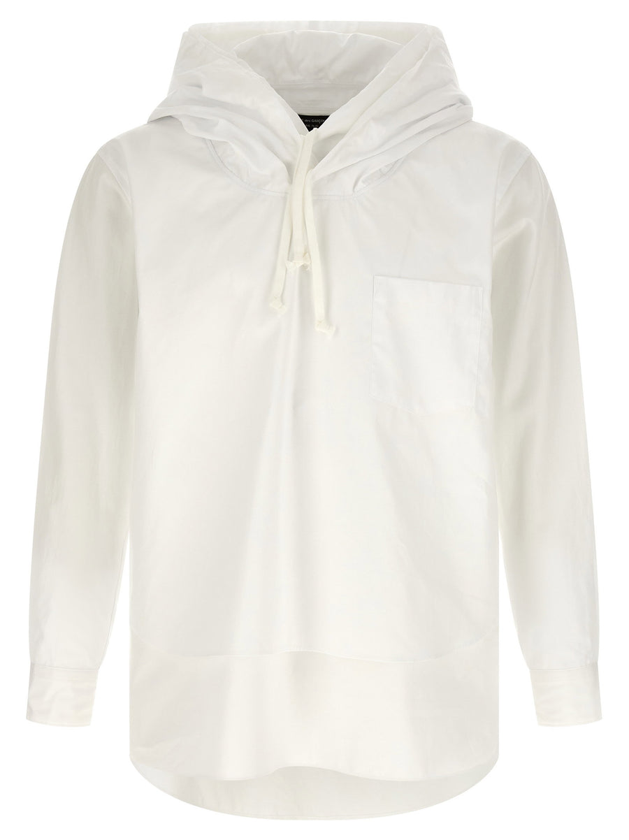 Comme Des Garçons Homme Plus Double-Layer Cotton Poplin Blouse — White