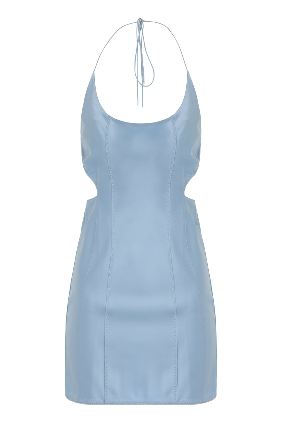 Mini Satin Dress Light Blue Triacetate