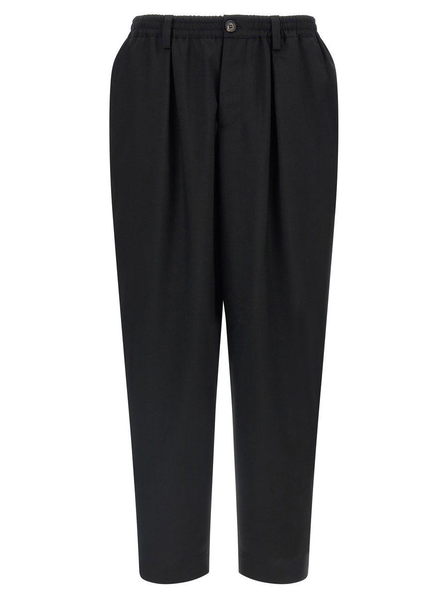 Marni Tapered Virgin Wool Trousers — Black