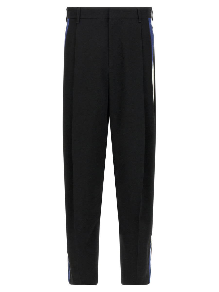 Marni Two-Tone Wool Trousers — Black