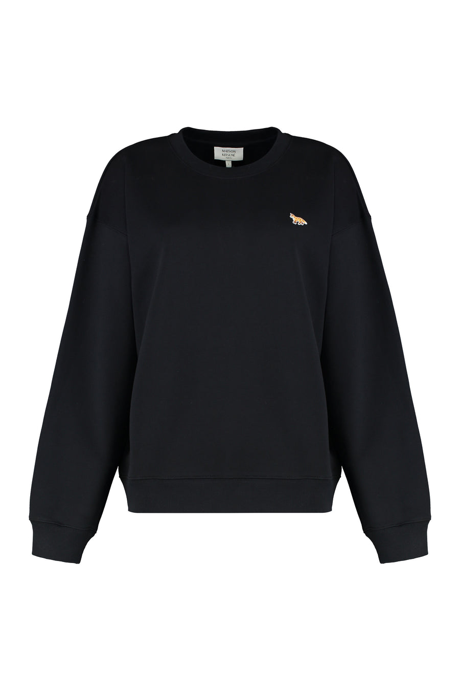Crew Neck Cotton Sweatshirt Black Sweatshirts