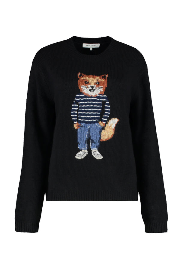 Crew Neck Merino Wool Sweater Black