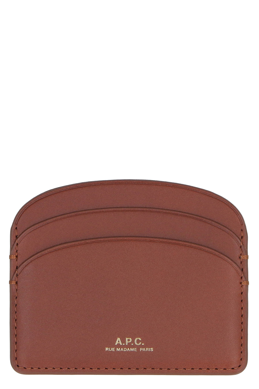 Logo Detail Leather Card Holder Brown Cowhide Wallets & Purses
