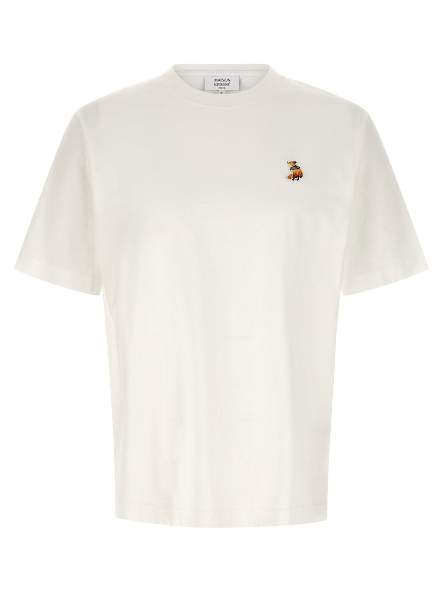 Maison Kitsuné Embroidered Fox Logo T-Shirt — Cream