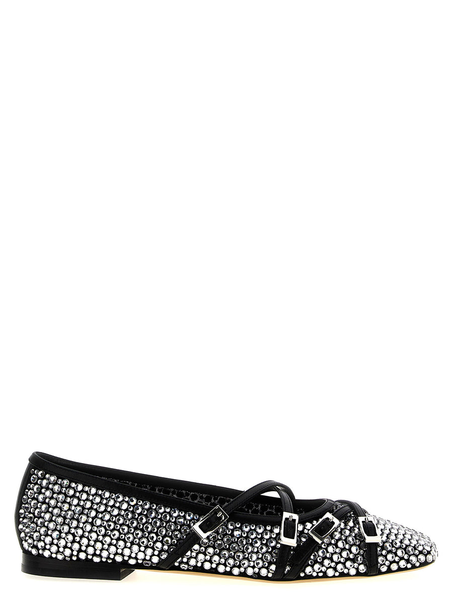 Mach & Mach Crystal Net Ballet Flat — Black