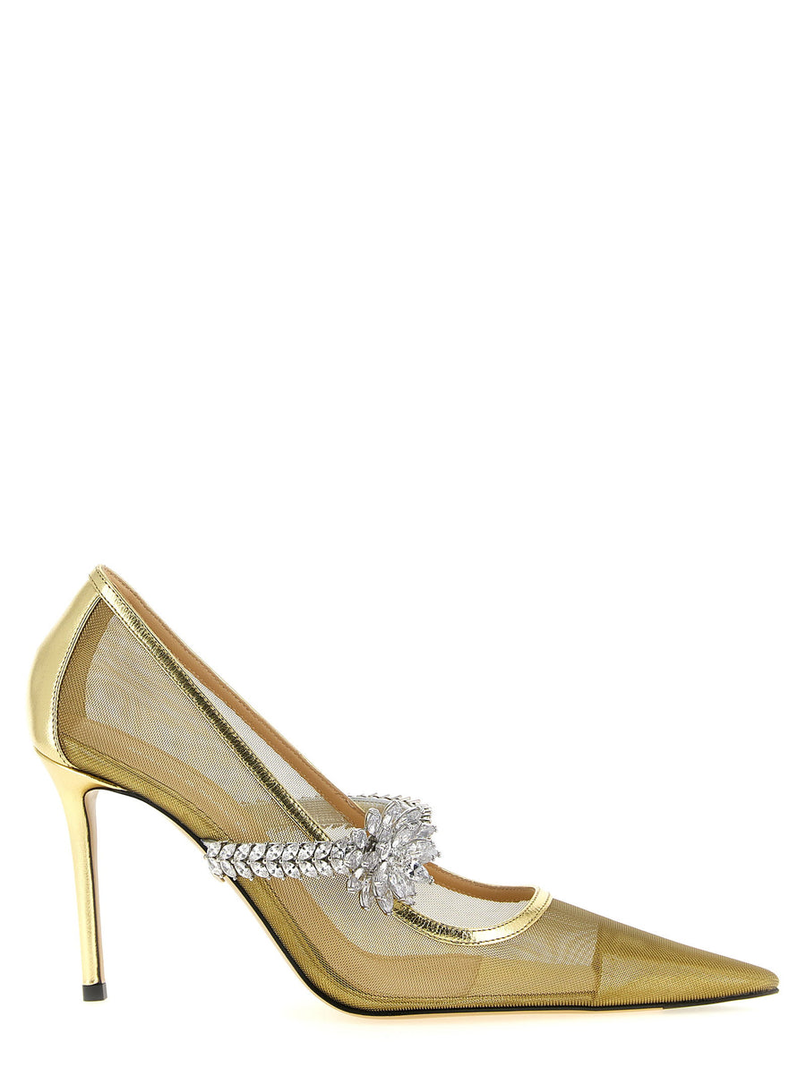 Mach & Mach Lotus Flower Pumps — Gold