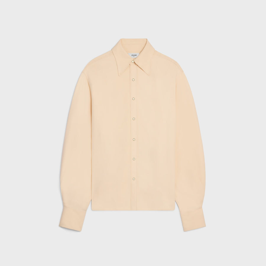 Celine Viscose and silk cady shirt in beige
