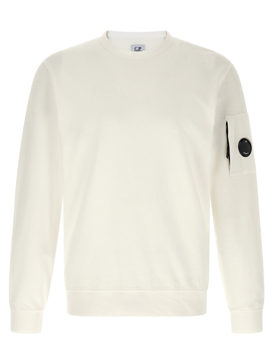 C.p. Company Garment-Dyed Cotton Fleece Sweatshirt — White