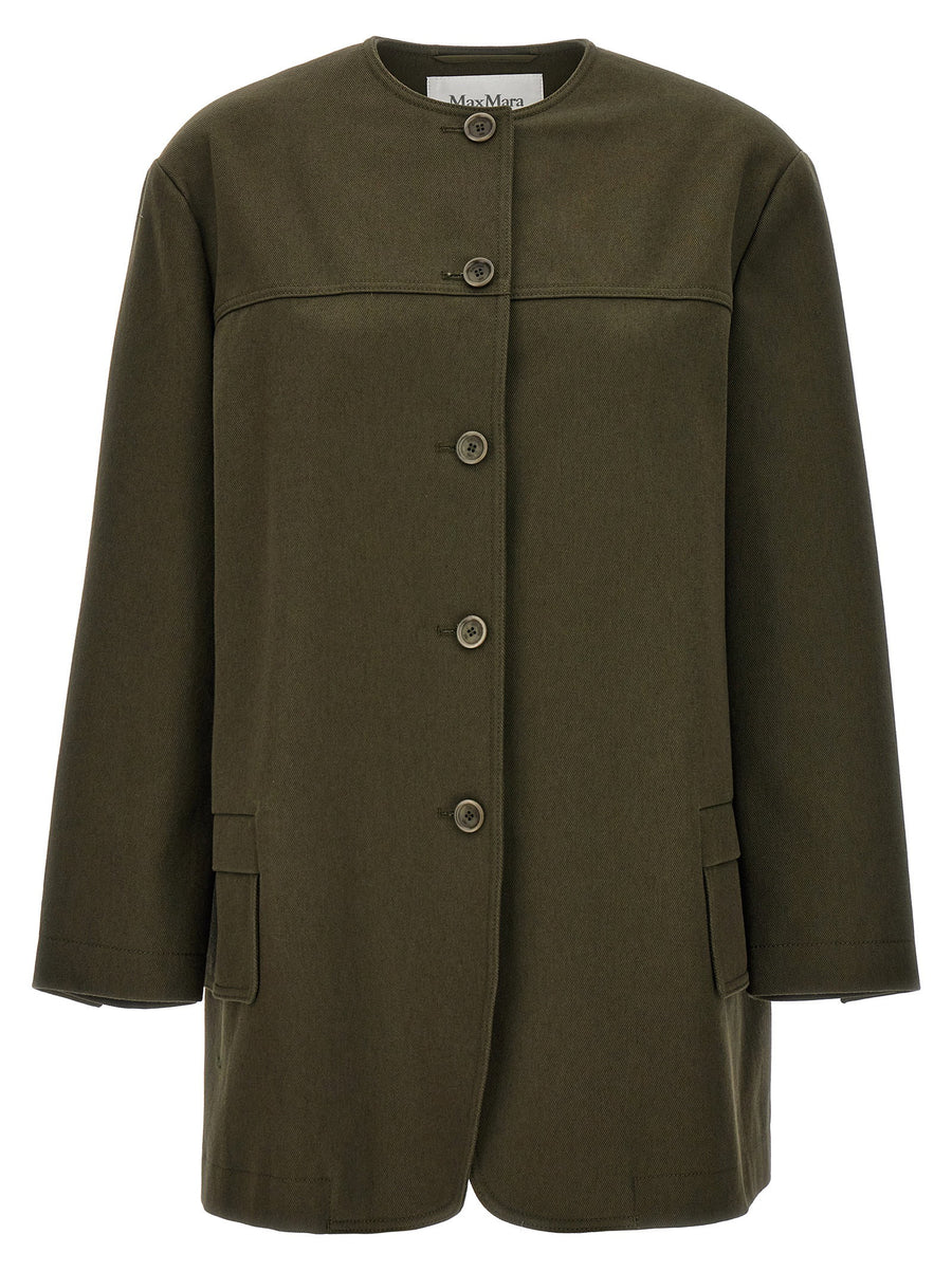 Max Mara Recital Midi Coat — Olive