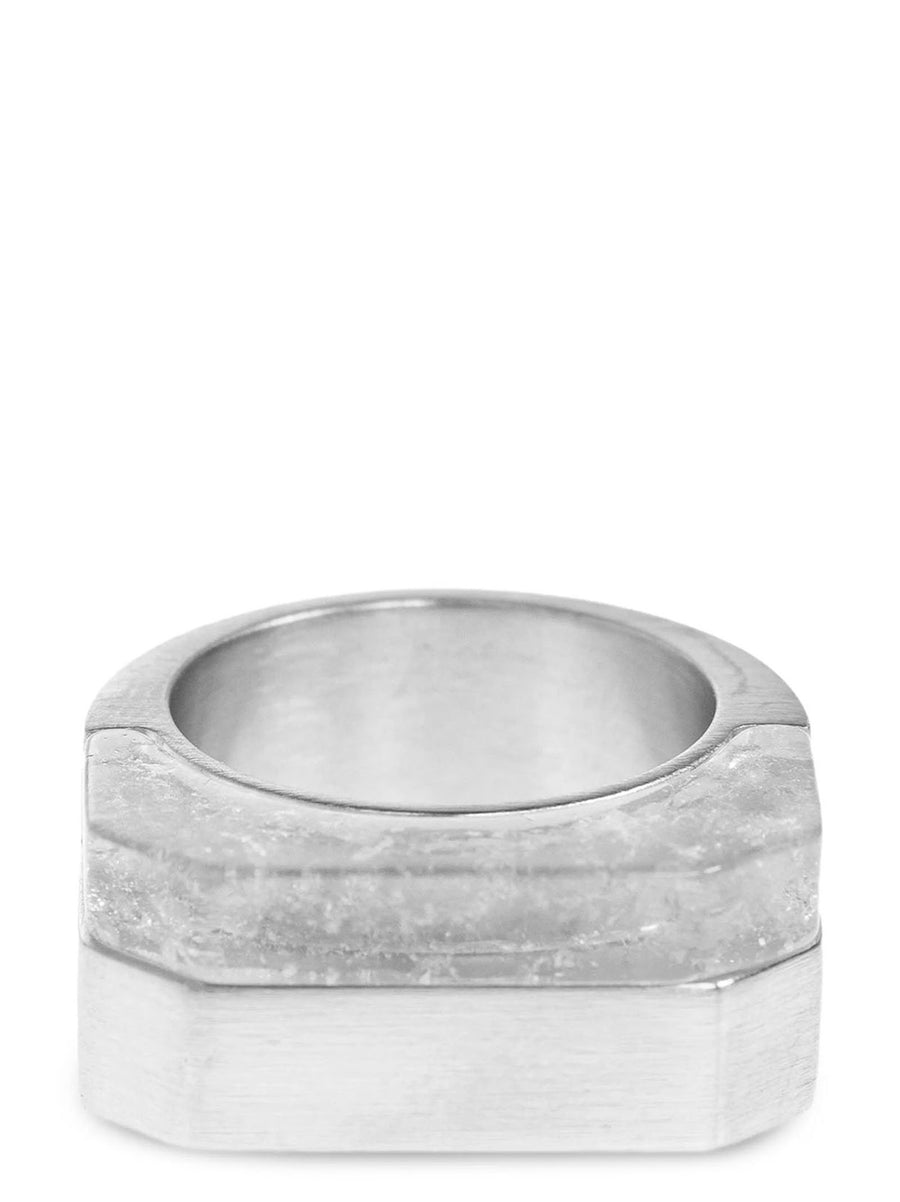 Rick Owens Double Crystal Hollywood Ring — Silver
