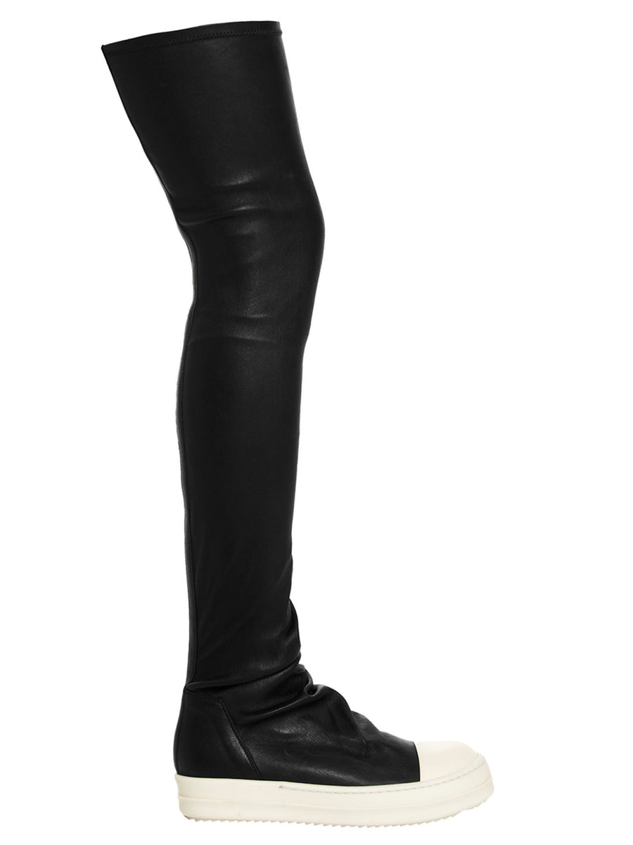 Rick Owens High Stocking Sneaks Boot — Black