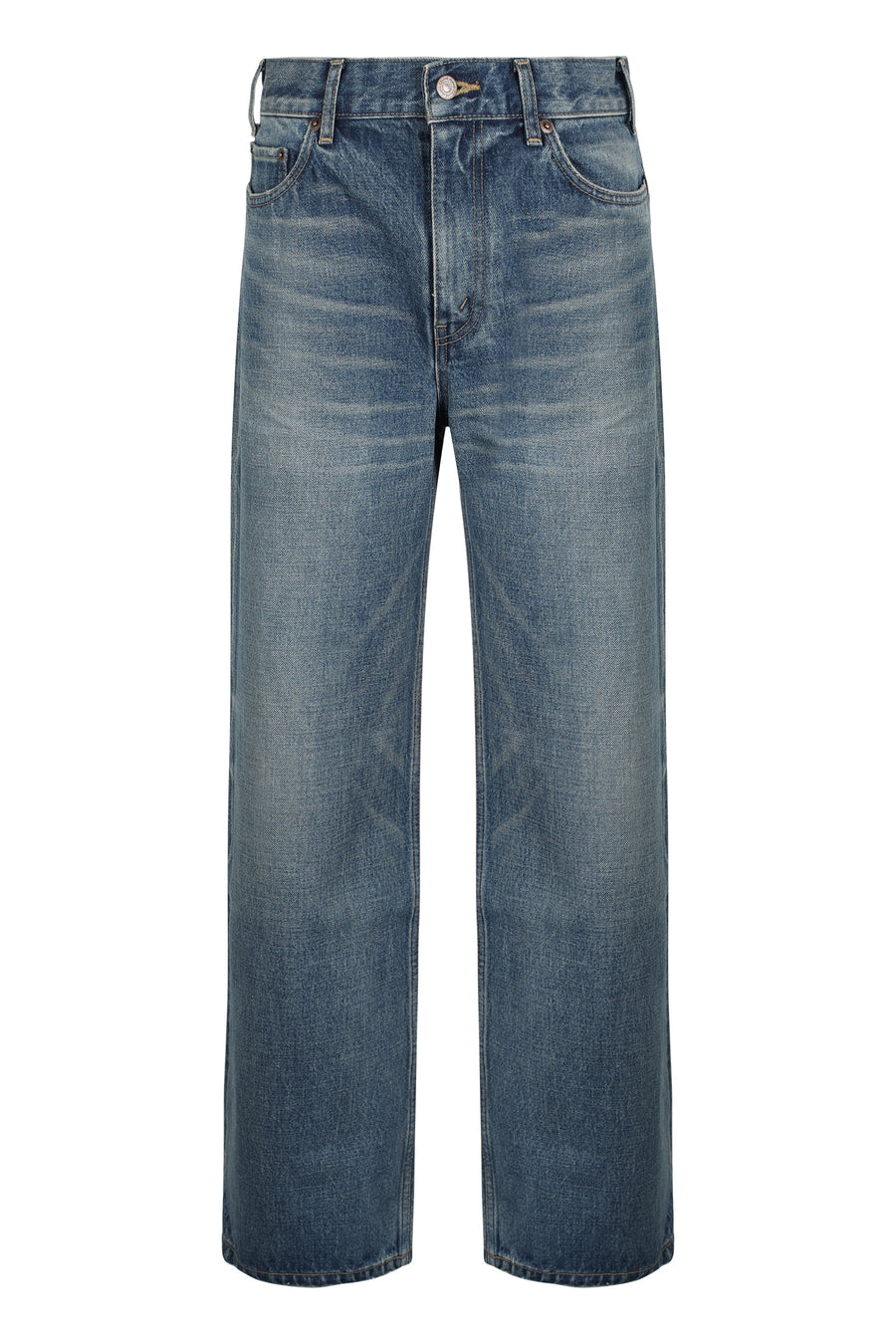 Mid-Rise Flared Denim Jeans Cotton