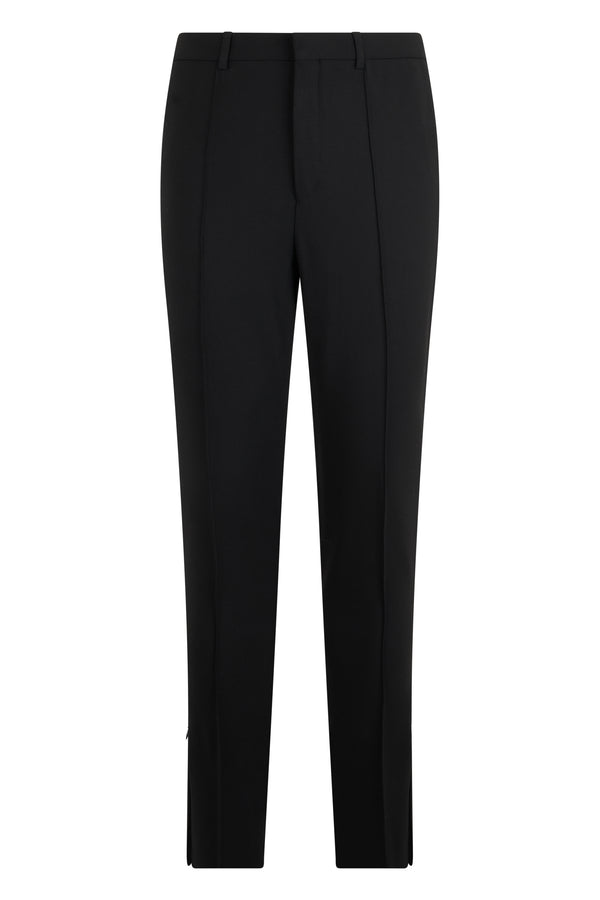 Trousers Slim Wool-Blend Black Polyester