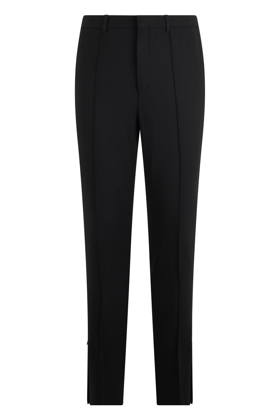 Trousers Slim Wool-Blend Black Polyester