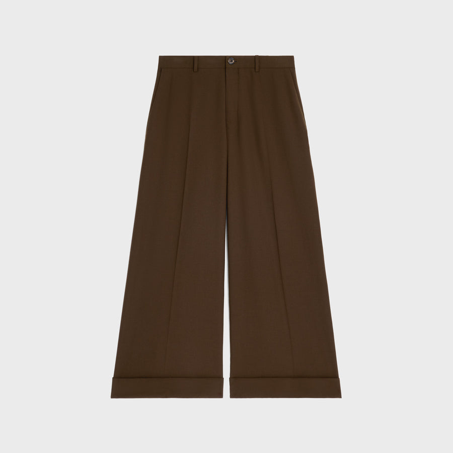 Celine Stretch wool gabardine trouser in brown