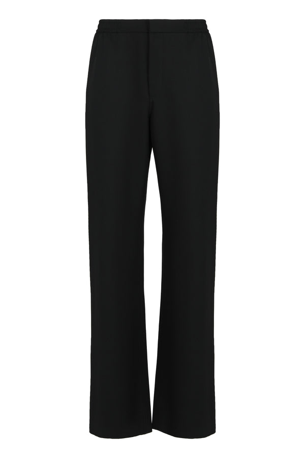 Wool Trousers With High Waist Black