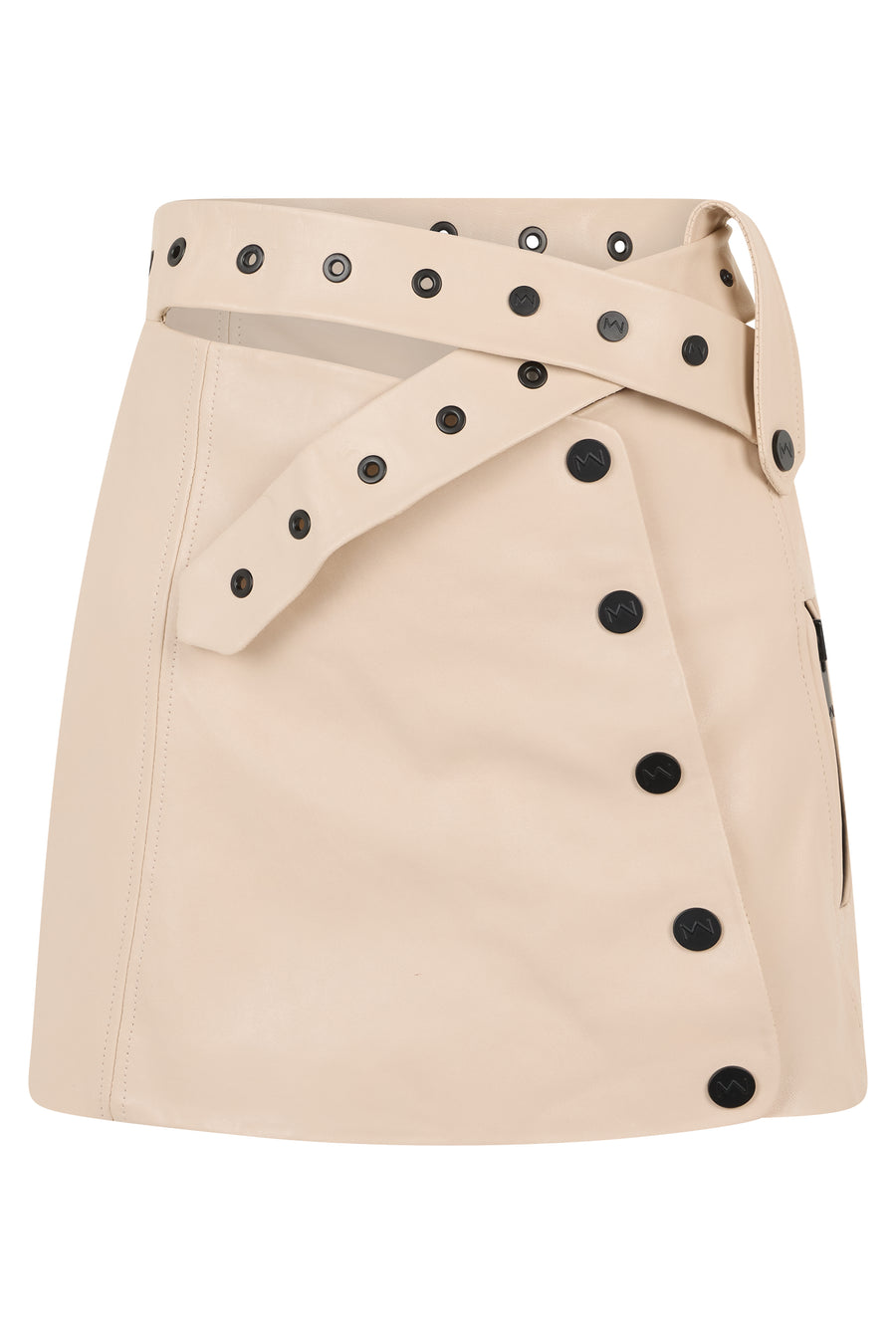 Leather Skirt Beige Calfskin