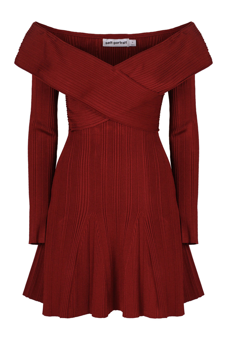 Mini Knitted Viscose Dress Burgundy