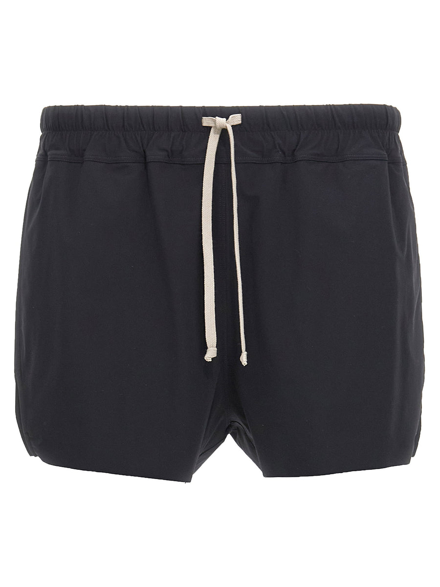 Rick Owens Live Cut Hem Swim Shorts — Black