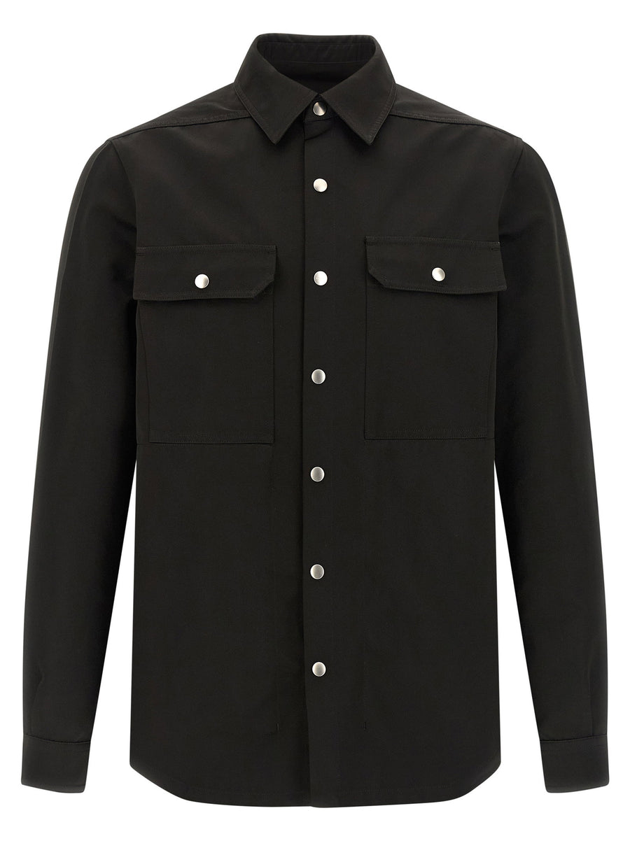 Rick Owens Satin-Effect Technical Shirt — Black