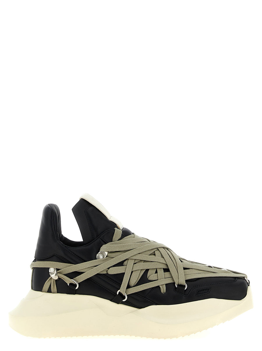 Rick Owens Megalace Geth Runner Sneakers — Black