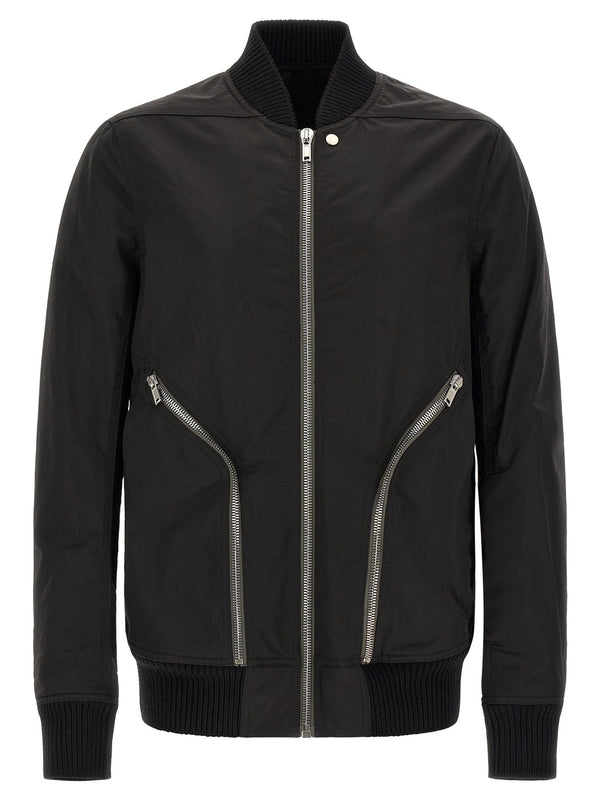 Rick Owens Cotton blend technical fabric jacket in black