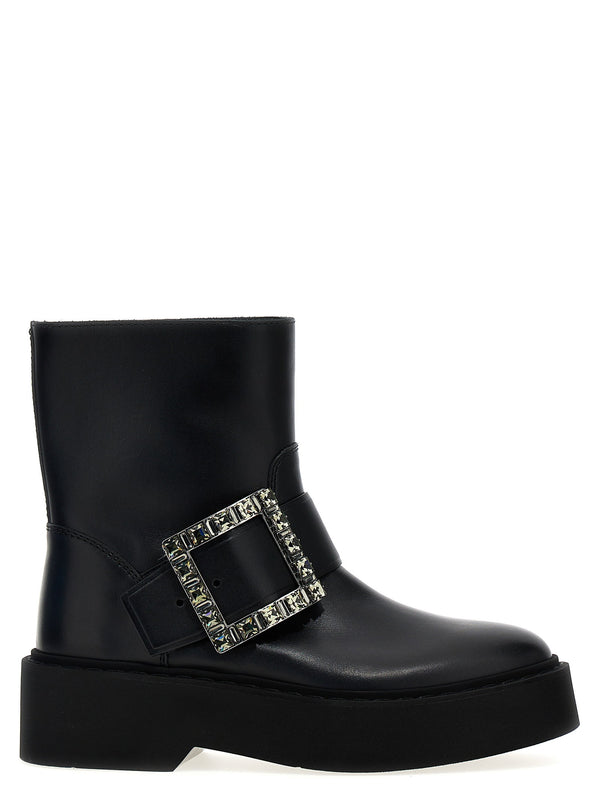 حذاء بوت قصير رينجرز Roger Vivier — أسود