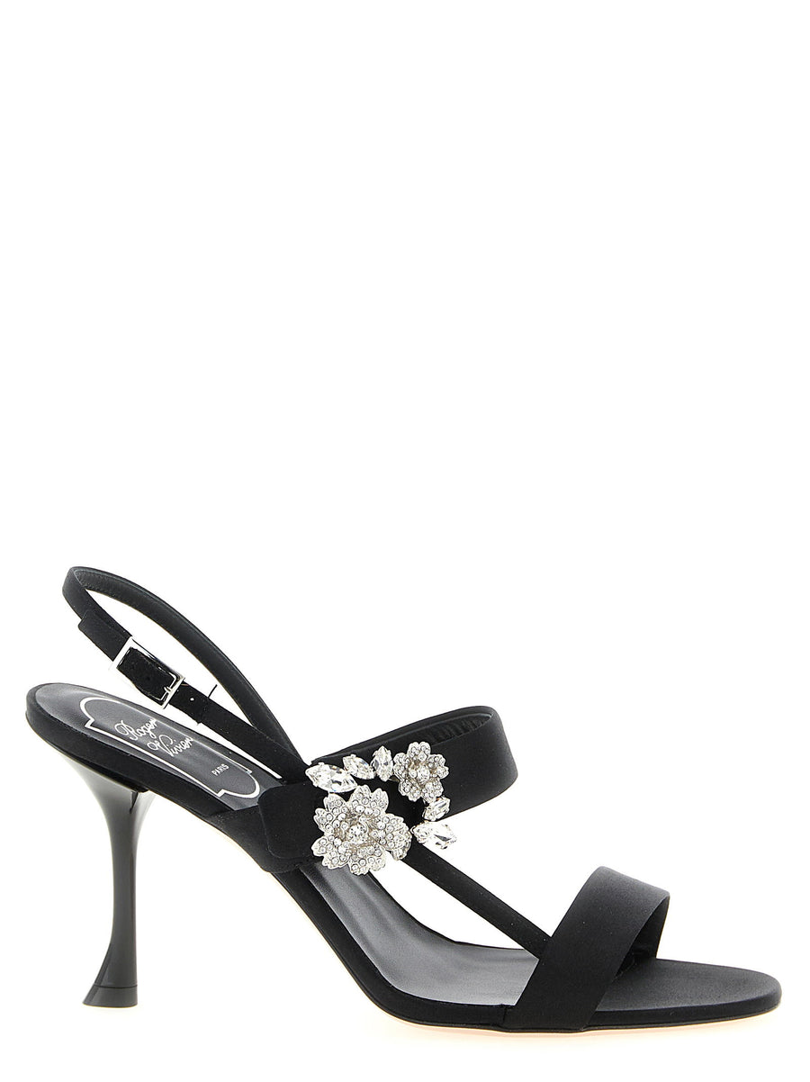 Roger Vivier Mini Bouquet Sandal — Black