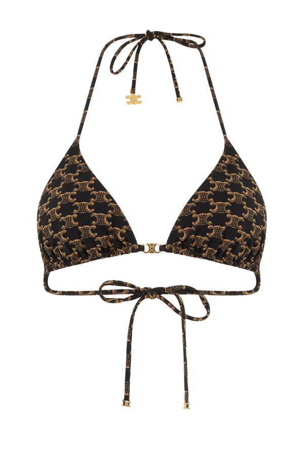 Triangle Bikini Top Brown Jersey Polyamide Bikinis