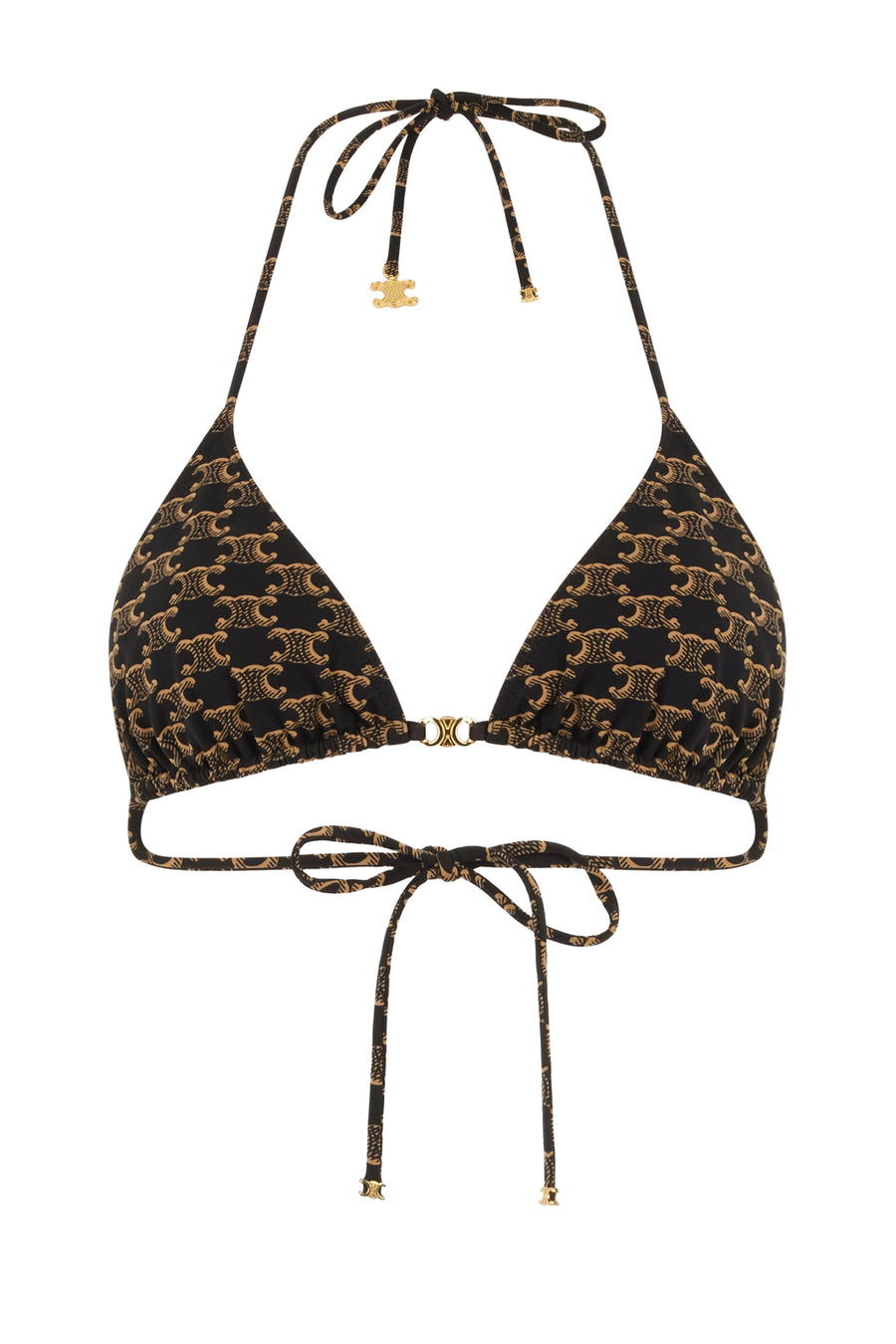 Triangle Bikini Top Brown Jersey Polyamide Bikinis