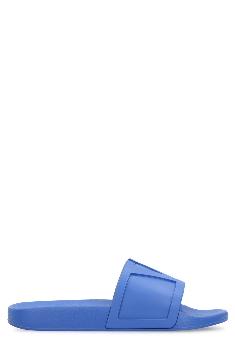 Valentino Coolside Rubber Slides Blue Flip Flops &