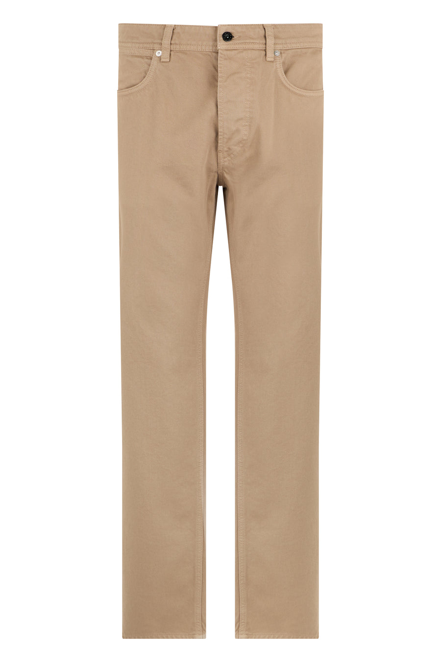 Trousers Straight Cut Beige Cotton