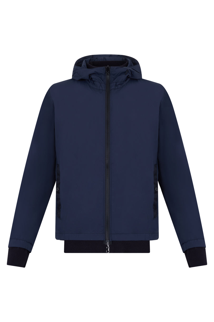 Hooded Jacket Blue Cotton Raincoats