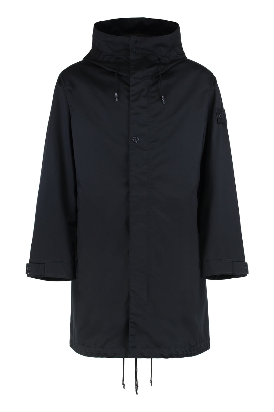 Wool Twill Parka With Hood Blue Virgin Parkas