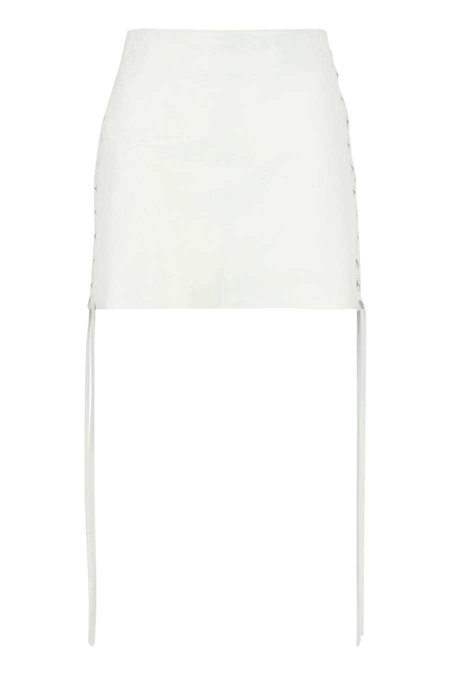Leather Mini Skirt White Ovine