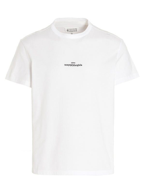 Maison Margiela Logo-Embroidered Cotton T-shirt — White
