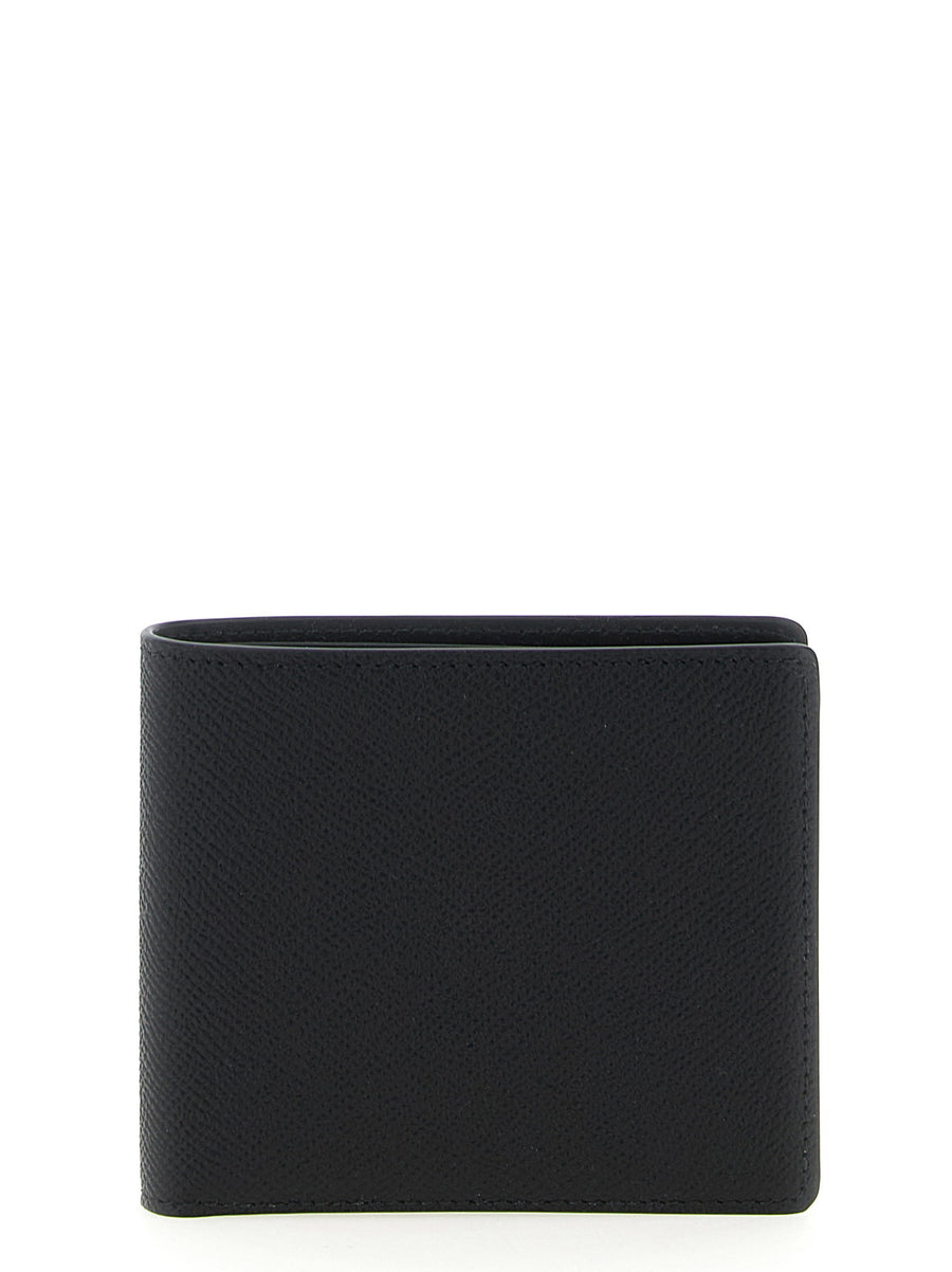 Maison Margiela Leather with Contrast Stitching Wallet — Black